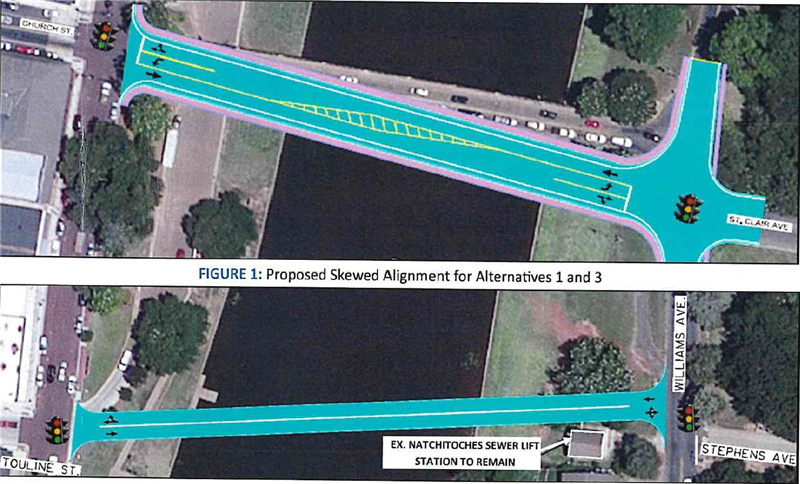 Figure 1: Proposed skewed alignment for Alternative 1
Figure 2: Proposed temporary bridge.