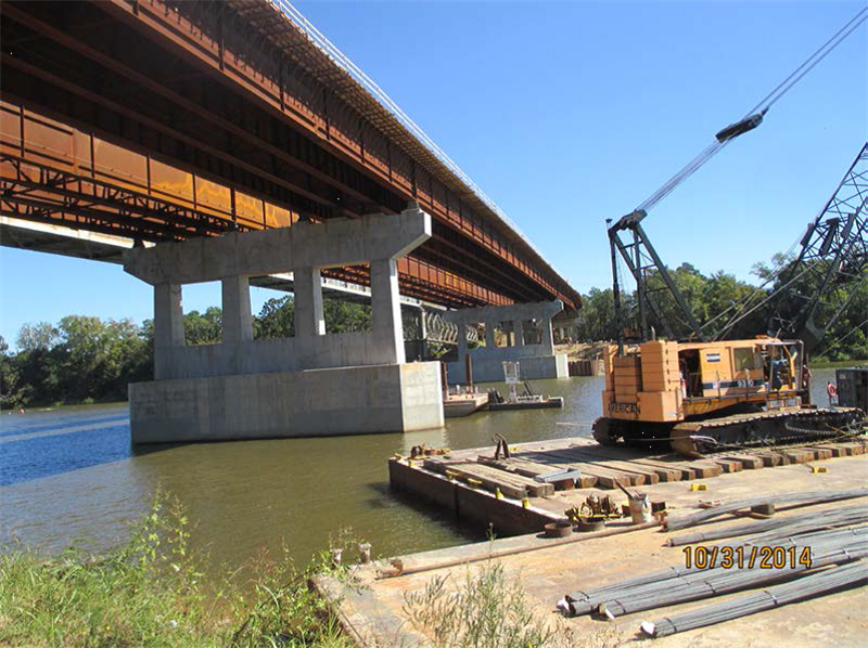 A side view of the new structure