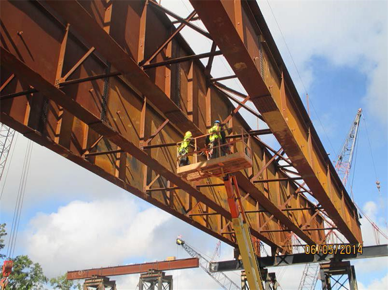 The diaphragms provide braces between the girders